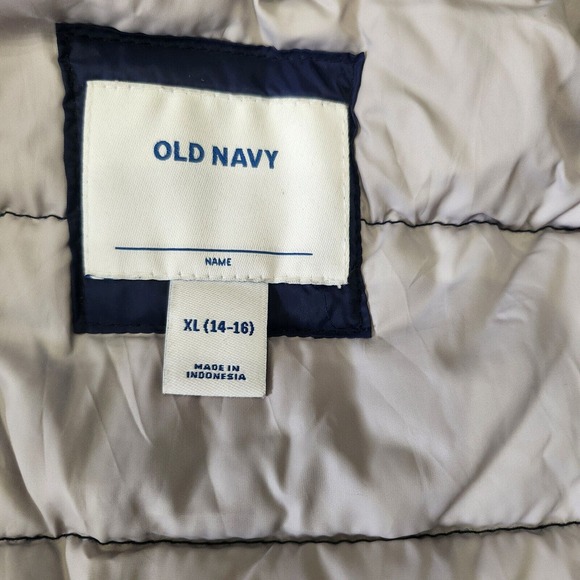 Old‎ Navy Puffer Jacket Coat Black PACKABLE Size XL 16-18 UNISEX KIDS - Picture 3 of 12